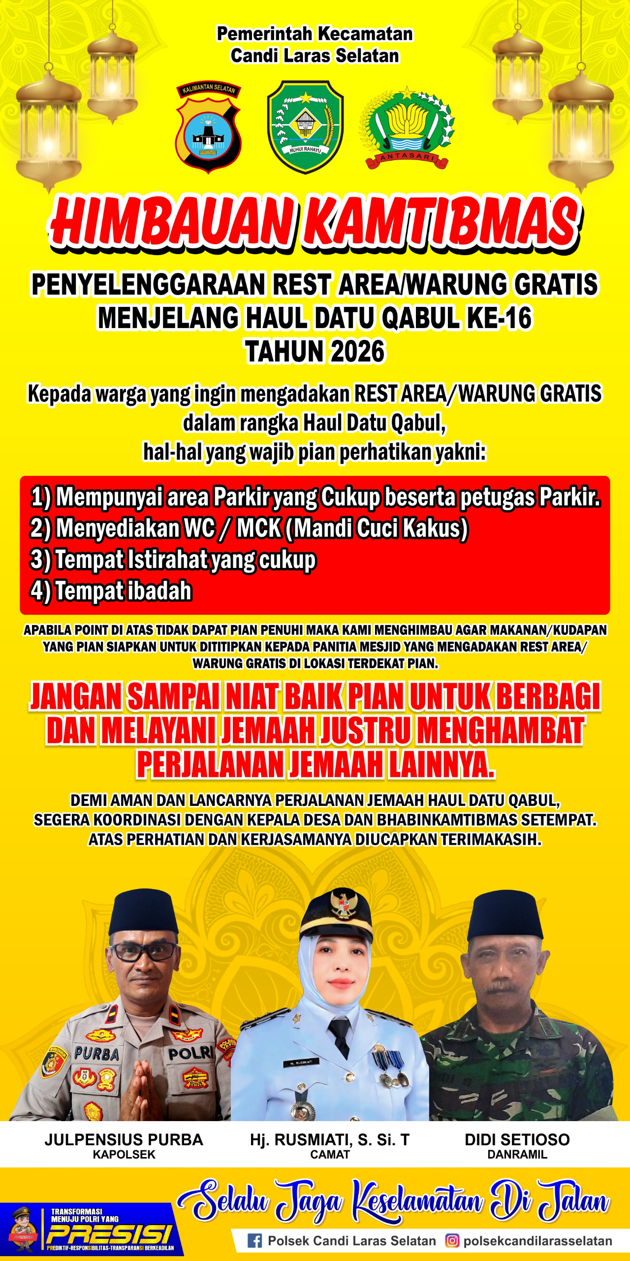 Himbauan Kamtibmas Haul Datu Qabul Ke -16